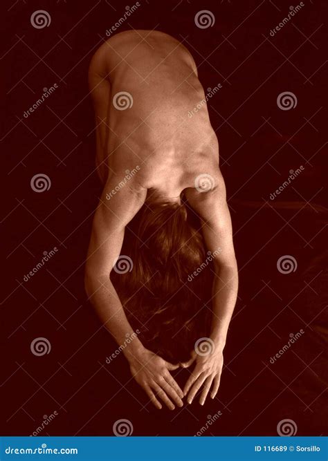 Viewed From Above A Naked Woman In Prayer Stock Image Image Of Athletic Dramatic 116689