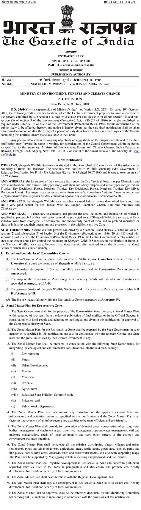 Notification 09th July 2018 So 3361e