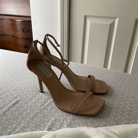 TAN NUDE Steve Madden Open Toe Heels Size I Depop