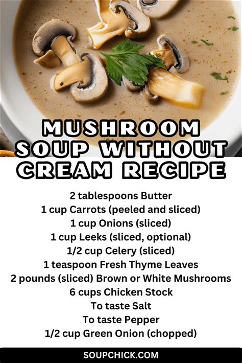 Mushroom Soup Without Cream Recipe: Light And Flavorful
