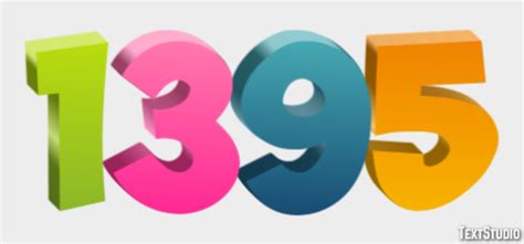 1395 Text Effect and Logo Design Number