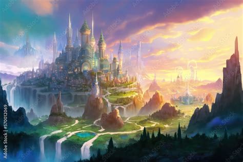 Fantasy Castle In Fairytale Theme Fantasy Adventure World Wallpaper