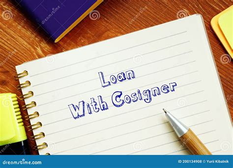 Financial Concept about Loan with Cosigner with Sign on the Sheet Stock