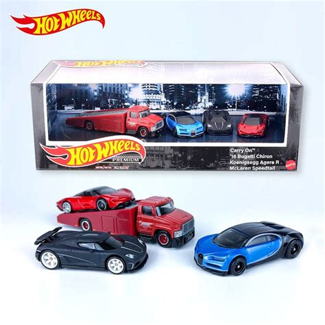 Hot Wheels Premium Garage Carry On Bugatti Chiron Koenigsegg Agera R Mclaren