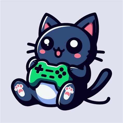 Premium Vector Cute Cat Gaming With Controller Cartoon Vector