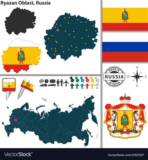 map oblast ryazan royalty vector image
