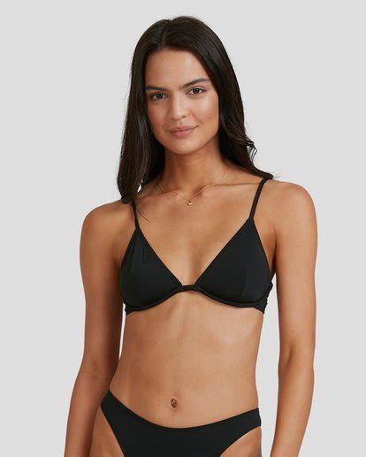 Terry Tie Shoulder Triangle Bikini Swim Top For Women Old Off