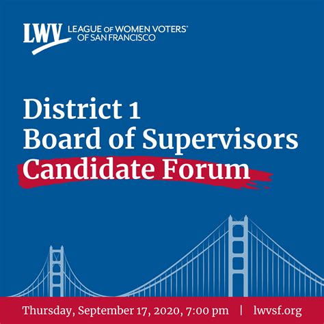 District 1 SF Board of Supervisors Candidate Online Forum