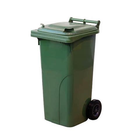 Plastic garbage container 120l, with lid, 2 wheels ⋆ MASTERHAUS