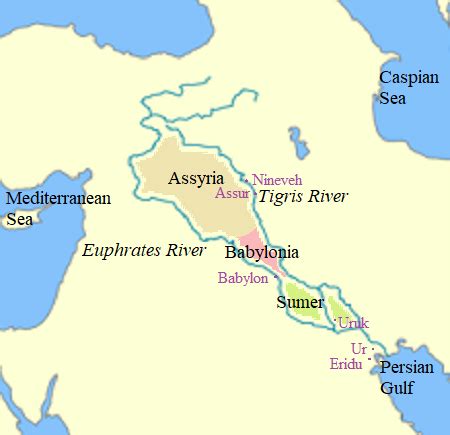Cities Of Mesopotamia Map