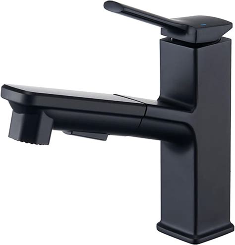 Bathroom Faucet With Pull Out Sprayer Dual Mode Brass Mixer Tap For Hot And Cold Water Single