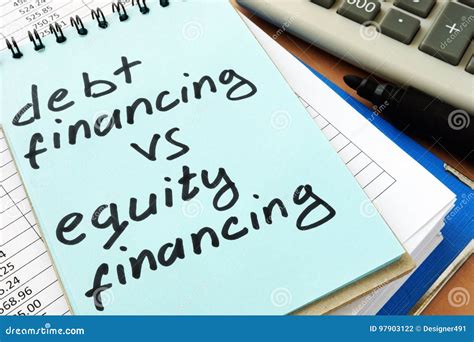 Debt Financing Vs Equity Financing Stock Photo Image Of Conceptual