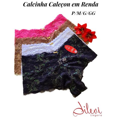 Calcinha Caleçon Calesson Lingerie shortinho Feminina Kit 5 peças