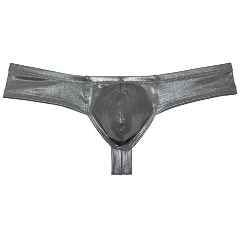 Botmois Men Cheek Underwear Metallic Wet Look Mini Bikini Boxer Briefs