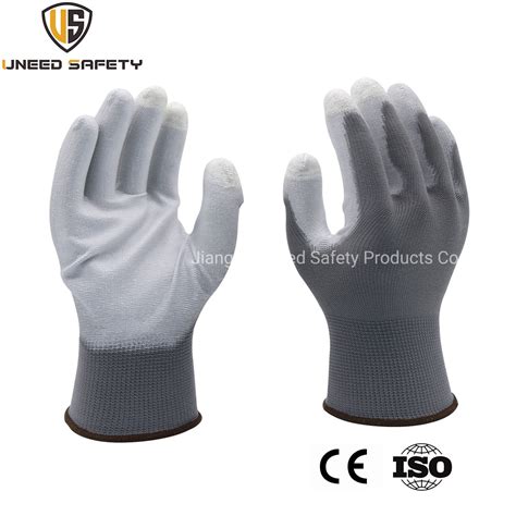 Uneed Safety Palm Coating For Esd Top Fit Mechanic Antistatic Nylon Pu