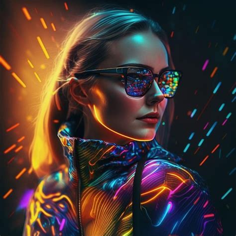 Premium Ai Image Ai Avatar Girl Photo With Neon Lights