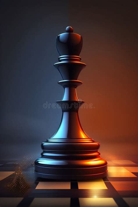 Black Chess Queen Piece Kept On Chess Board Game In A Chess Competition