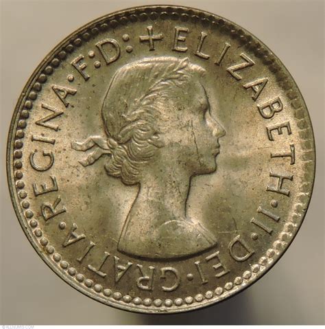 3 Pence 1955 Elizabeth Ii 1952 Present Australia Coin 18958