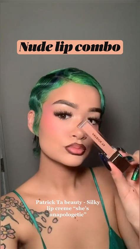 Nude lip combo ombré lipstick brown lip liner nyx cosmetics Patrick Ta beauty lip creame