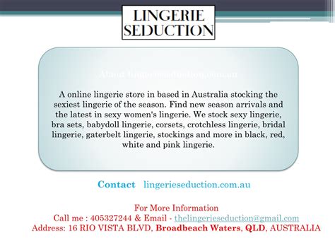 PPT Embrace Your Femininity With Australian Lingerie Lingerie Seduction PowerPoint