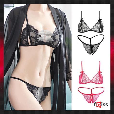 Jual Foiss Pakaian Dalam Wanita Korea Fashion Set Bra Lingerie G String Bahan Lace Women Bra