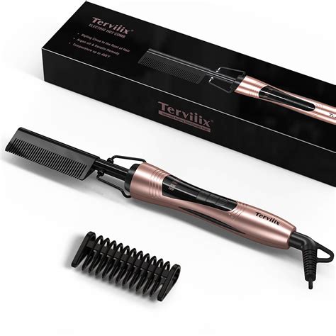 Terviiix Electric Hot Comb Anti Scald Straightening For Black Hair Rose Gold Walmart