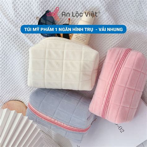 HÀNG HOT MỚI VỀ Túi mỹ phẩm ngăn vải nhung cực mềm mịn nhiều màu sắc thời trang size lớn