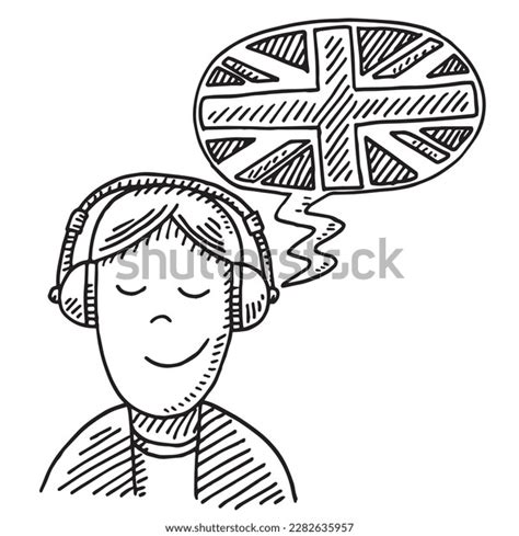 Handdrawn Vector Drawing Language Learning Concept Stock Vector ...