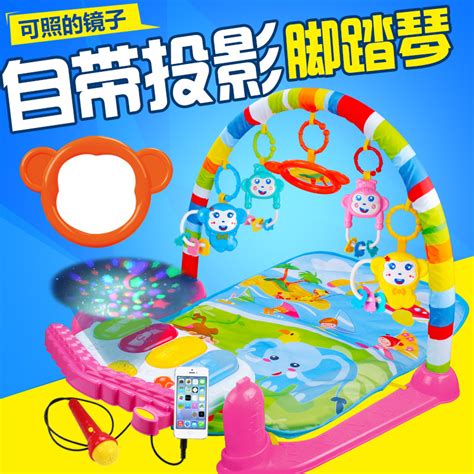 Купить Гимнастический тренажер для детей 婴幼儿脚踏钢琴健身架器游戏音乐毯爬行垫多功能早教玩具3-6 ...