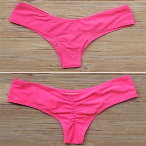 AB HOT Brazilian Womens V Thong Cheeky Ruched Bikini Bottom Swimwear Beachwear EBay