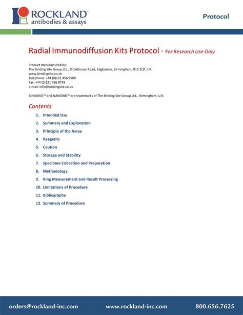 PDF Radial Immunodiffusion Kits Protocol For Research Use Only