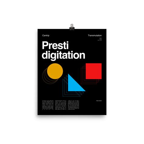 Prestidigitation Poster Dungeons and Dragons Tabletop Role - Etsy