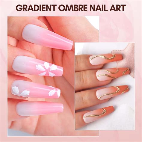 Makartt Pat Ombre Gel Esmaltes De U As De Gel Color Nude Con Esponja Y Cepillo De U As Gel De