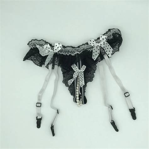 Porte jarretelle Porte jarretelles en dentelle avec nœud pour femme lingerie transparente