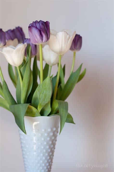 White And Purple Tulips - The Artyologist