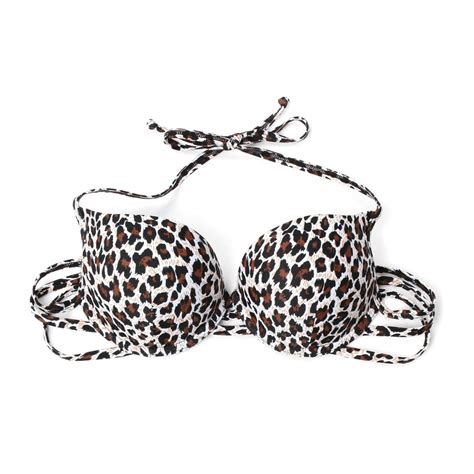 Leopard Add 2 Cups Push Up Halter Bikini SheIn Sheinside