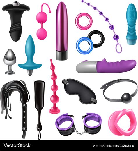 Sex Toys Realistic Set Royalty Free Vector Image