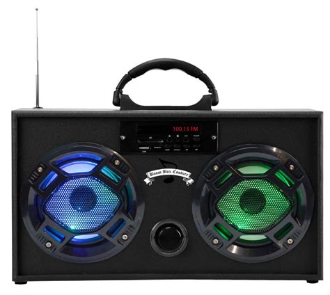 Mini Boombox With Led Speakers Retro Bluetooth Speaker Wenhanced Fm