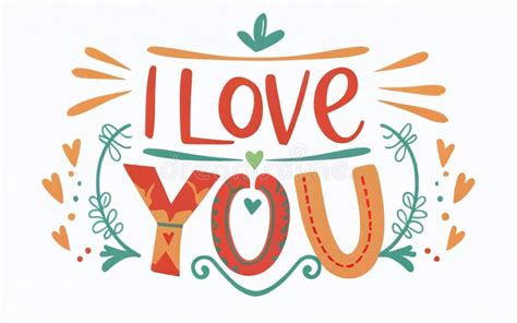 Simple Vector Art Design That Says I Love You Stock Illustration
