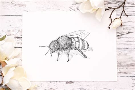 How to Draw a Bee (step by step tutorial) 🐝