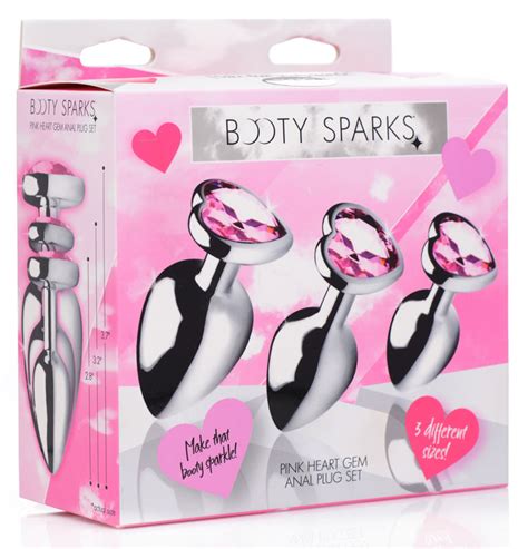 Pink Heart Anal Plug Set O Kinky