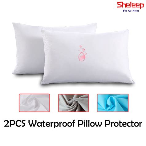 Sheleep Smooth Waterproof Pillow Protector With Zipper Pillow Cover