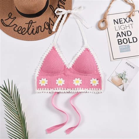 Women Crochet Top Bikini Knitted Swimwear Top Beach Wear With Pad Shopee Philippines