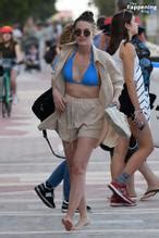 Cari Fletcher Sexy Shows Off Her Amazing Figure In A Hot Blue Bikini At The Beach In Miami AZNude