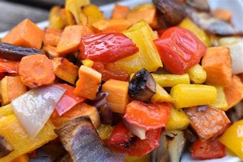 roasted vegetables   spoons
