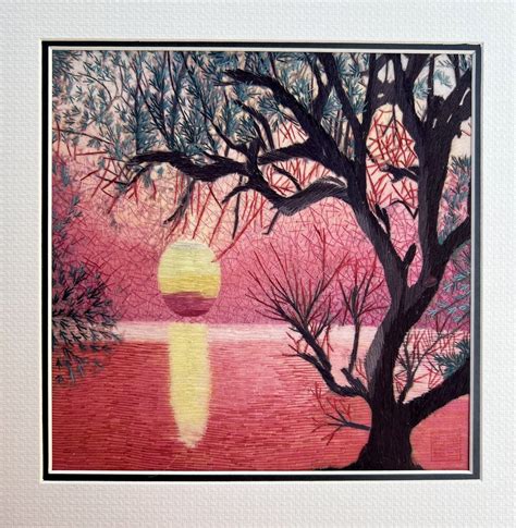 King Silk Art Handmade Embroidery Sunset 37066 Etsy