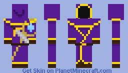 Magicka - Purple Wizard Robe (Includes Sword and Staff) Minecraft Skin