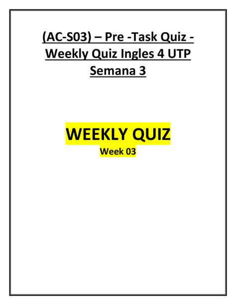 SOLUTION AC S03 Pre Task Quiz Weekly Quiz Ingles 4 Utp Semana 3