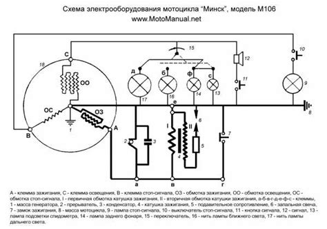 Схема электрооборудования мотоцикла минск 12 вольт. Схема ...