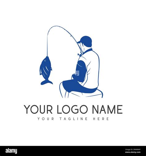 Fisherman Logo Design Fishing Vector Logotype Stock Vector Image And Art